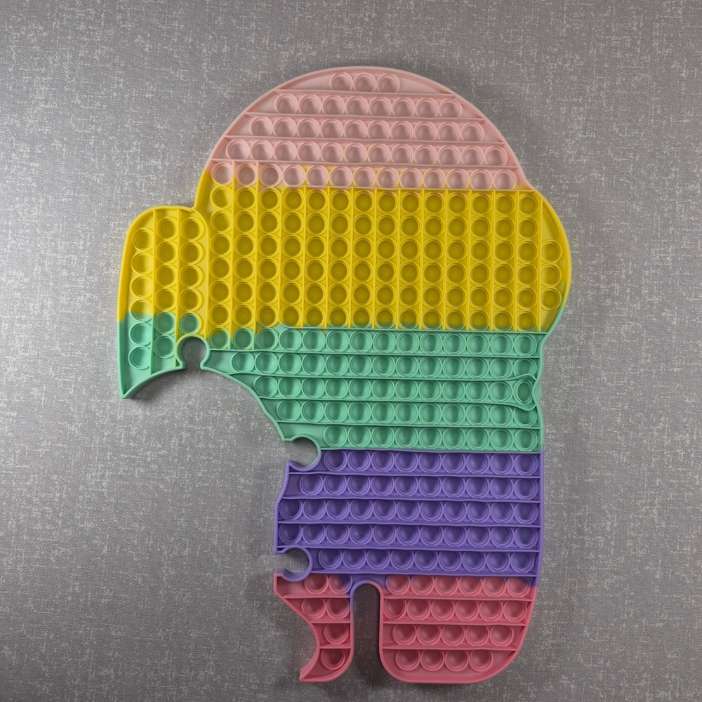 Giant Among Us Pop Fidget Toy Rainbow Silicone Jumbo Crewmate Sensory Stress Toy